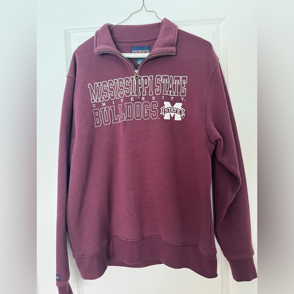 Jansport Mississippi State 1/ 4 zip Pullover Hail State- HAIL STATE